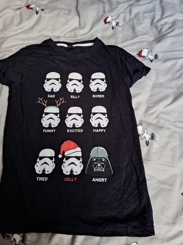 Maglietta Next Boys Star Wars Stormtrooper, Darth Vader Natale Nera 12 anni