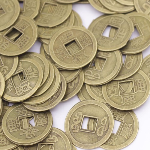 500 piezas 20 mm réplica china dinastía Qing 5 monedas emperador Feng Shui cobre al azar - Imagen 3 de 12