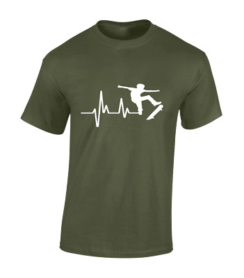EKG SKATEBOARD HERREN T SHIRT SKATEBOARDER GESCHENK FÜR SKATER MODE COOL TOP