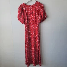 Old Navy women's Puff-Sleeve Floral Maxi Shift Dress size M Cottagecore