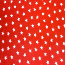 Red American Stars Print Fleece Fabric - 60" Wide - Sold by The Yard Bolt