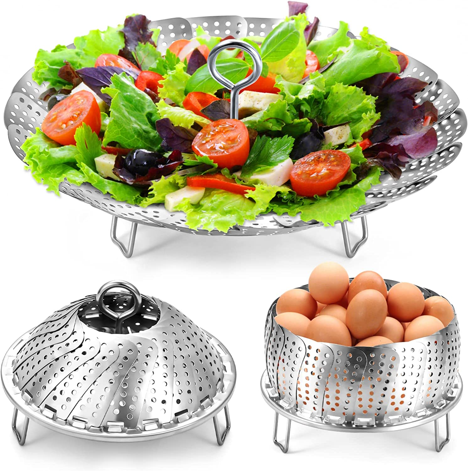 Premium Stainless Steel Steamer Basket for Veggies Dumplings & More-image