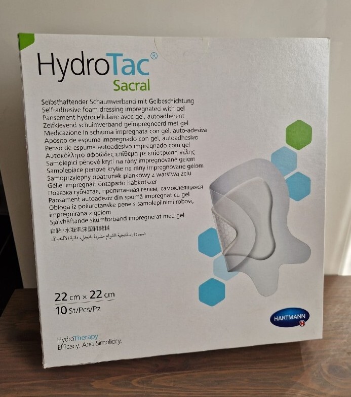 Hartmann HYDROTAC Sacral, vendaje de hidrogel/vendaje para heridas, 22 × 22 cm, 10 unidades