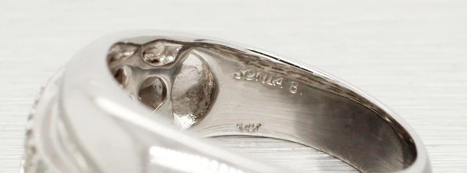 Sonia Bitton 1ctw Diamond Cluster Wave Band Ring | 14k White Gold - Image 3 of 4