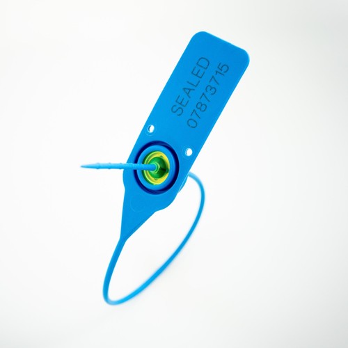 Blaue Kunststoff-Sicherheitsdichtungen 380 mm. Zugfeste hochfeste nummerierte Etiketten - Bild 15 von 18