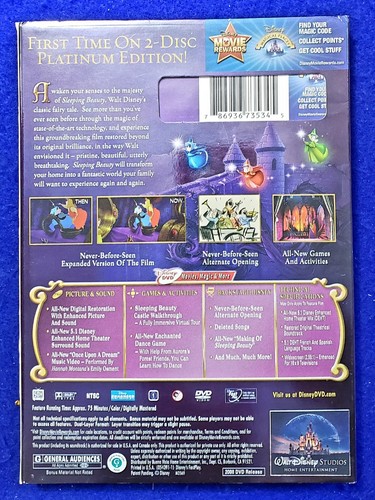 Sleeping Beauty (DVD, 2008, 2-Disc Set, Platinum Edition) Disney - Picture 2 of 2