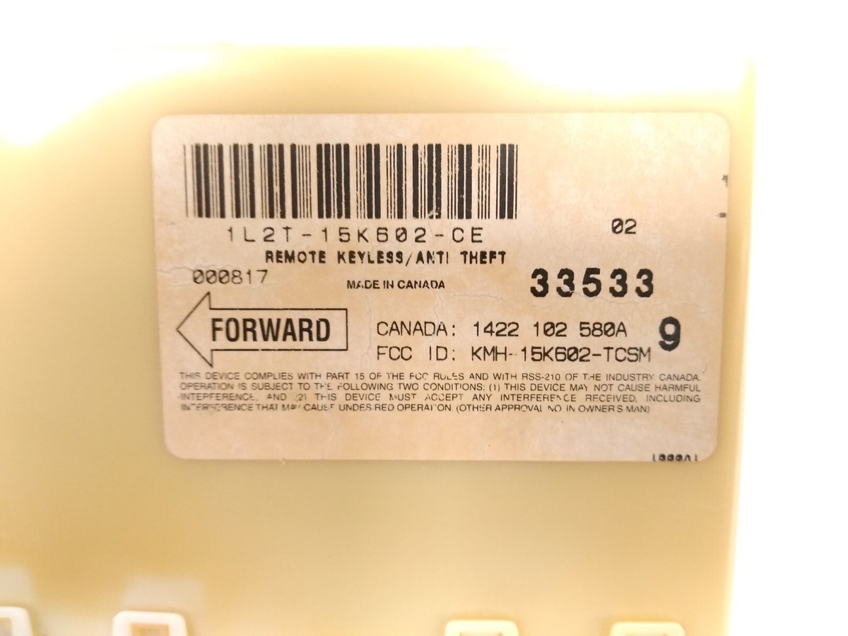 1L2T-15K602-AE Ford 2001 2002 2003 Ranger Explorer Keyless Entry