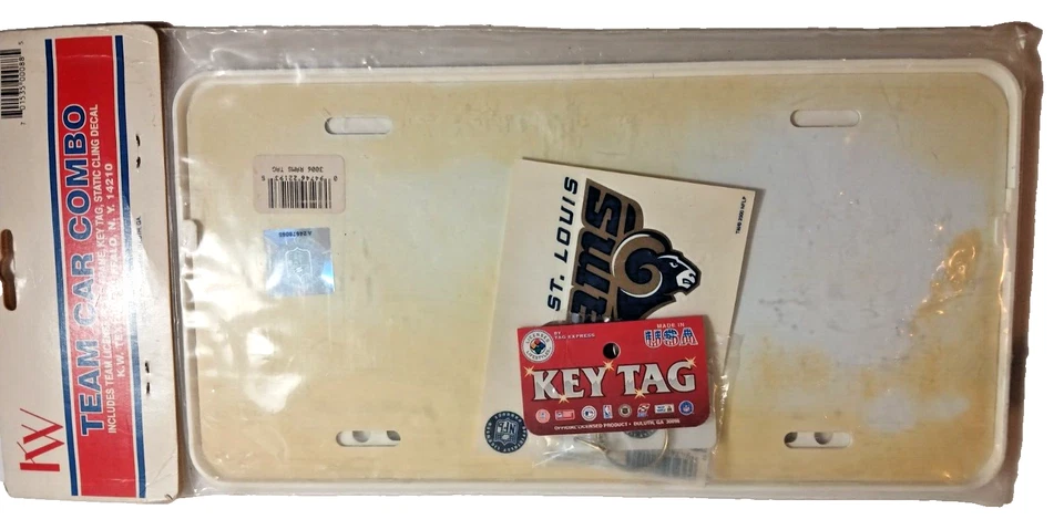 Foot Ball Sports Car Combo St. Louis Ram License Plate, Frame, Key Tag & Decal - Image 3 of 3