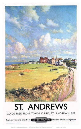 Vintage St Andrews, Fife British Railways Travel Poster A1/A2/A3/A4