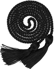 Graduation Honor Cord Black Yarn Honor Cord with Tassel 67" Long for Graduati...
