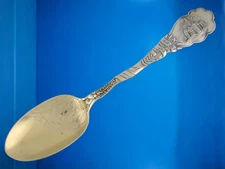 Sterling Silver FRANK SMITH Souvenir Spoon ALBANY NY w/ Fish & Net bowl