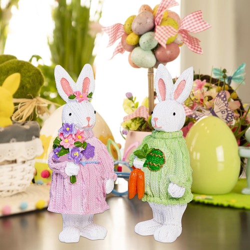 Easter-Decorations Bunny Decor Spring-Figurines Table-Centerpiece for The Hom... - Picture 5 of 7