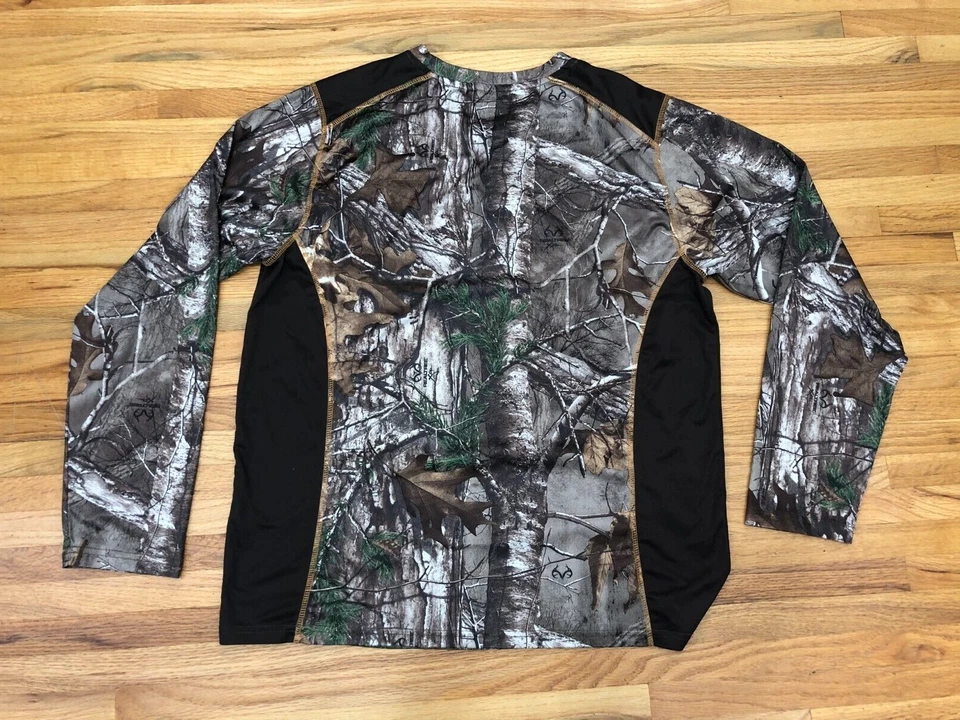 Realtree Men L Gray Camouflage Crew Neck Polyester Logo Graphic Hunting Shirt - Image 2 of 4
