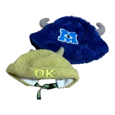 Japan Tokyo Disney Resort Monsters University & Inc Fluffy Hat Cap set of 2 good