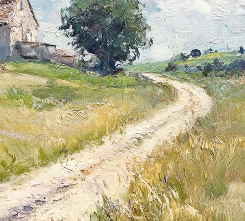 Rustic Farmhouse View 5"x7" Print on Matte Paper | Tranquil Landscape Art - Picture 6 of 7