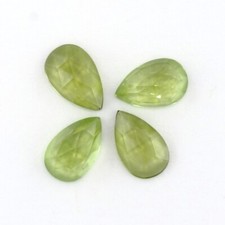PERIDOT 8 x 5 MM PEAR ROSE CUT ALL NATURAL SOLD PER STONE F-4850