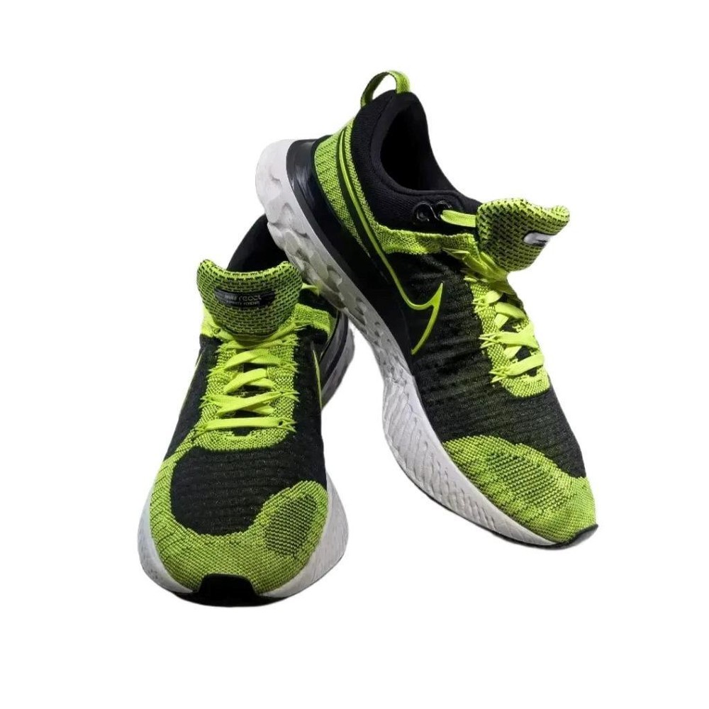 Nike React Infinity Run Flyknit 2 Volt Black Men's Running Shoes Size 11