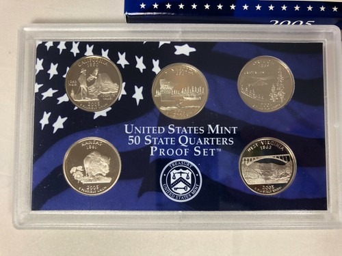 2005 S Proof State Quarter Set Gem DCam Original Box & COA 5 Coins CN Clad - Picture 2 of 5