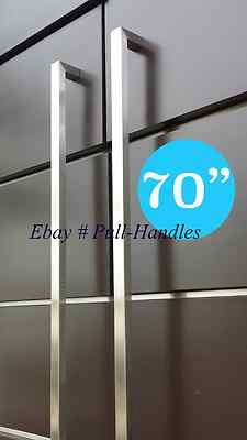 Entry Door Pull Handle Long Square Marine Grade 316 Stainless Steel Back to back