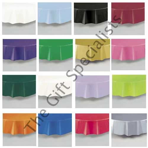 ROUND TABLECLOTH TABLEWARE - PARTY TABLE COVER 84" DIAMETER -MANY SOLID COLOURS!