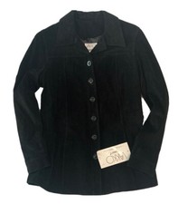 Vakko Sport Women’s Size M Black Genuine Leather Jacket Nwt