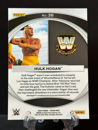 2024 Hulk Hogan Panini Prizm WWE Wrestlemania Moments Insert 26 - Picture 2 of 2