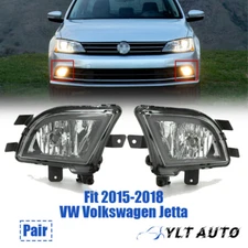 Fog Lights Fit 2015-2018 VW Volkswagen Jetta MK6 Halogen Bumper Clear Lamp LH&RH