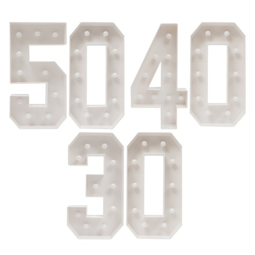 30/40/50 Light Up Numbers, 30th/40th/50th Birthday Party Decoration - Picture 4 of 13