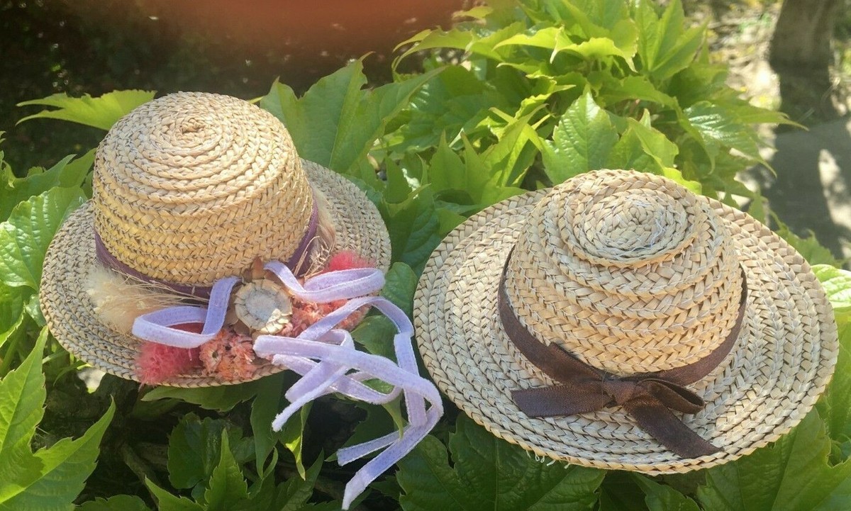 Lot De 2 Adorables Chapeaux De Paille Pour Poupée (occasion)