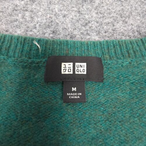 Uniqlo Jumper Womens MEDIUM Green Wool Knit Long Sleeve Crew Neck Sweater Size M - Picture 2 of 9