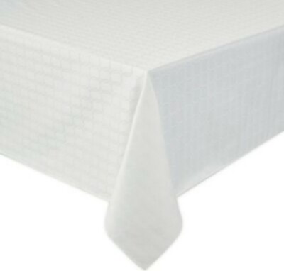 Olivia & Oliver 70X144 Inch Parker Tablecloth. Oval/Oblong Tables. White Pattern