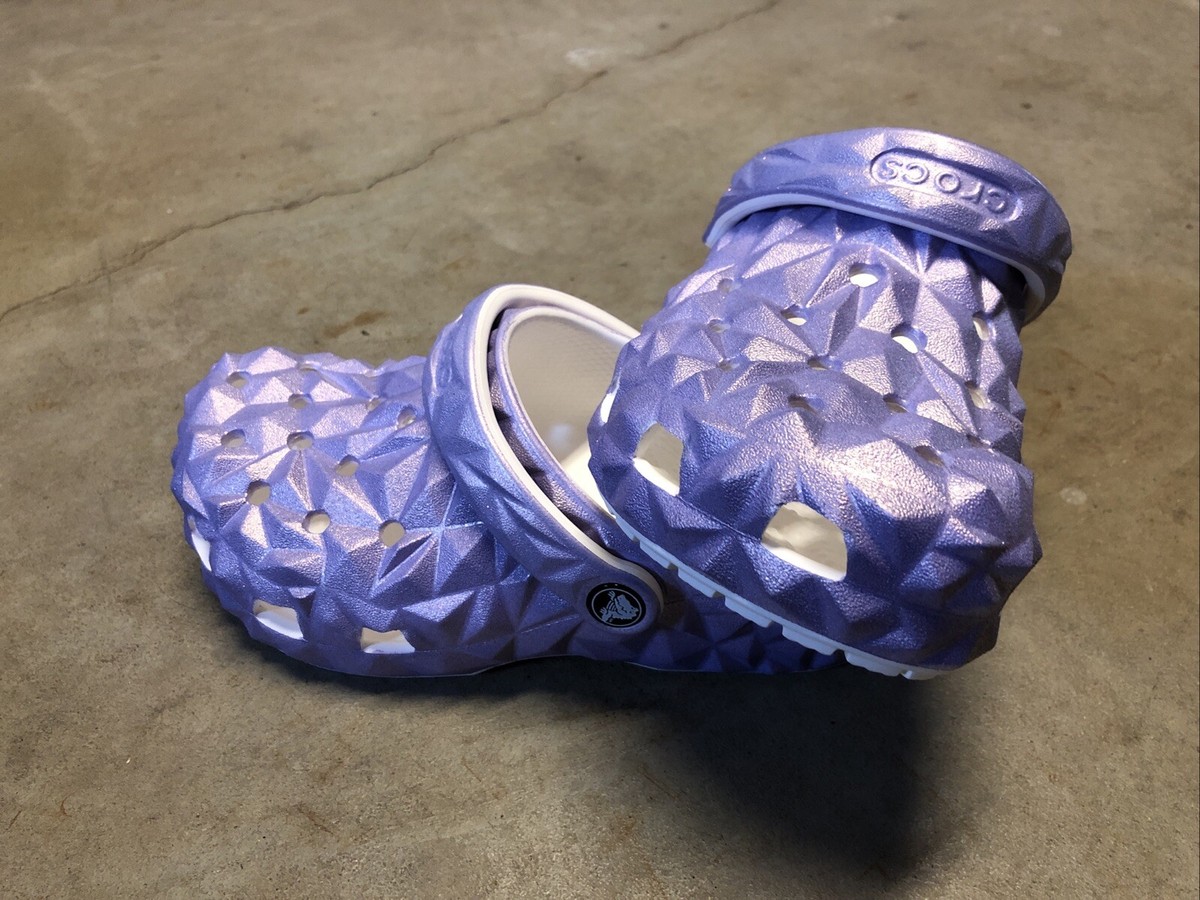 CROCS Men\'s Iridescent Green-Purple Slip-On Clogs with Charms ? RESTOCKS ? Crocs Glitter Clog **charms are sold  main image 3