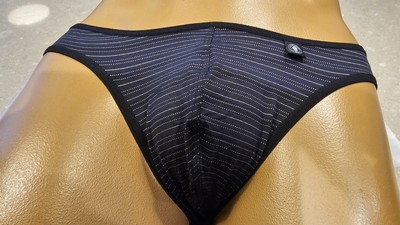 L'HOMME INVISIBLE FRENCH MENS NYLON FADE OUT LINES MINI BRIEFS NIP M