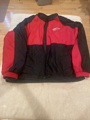 Detroit Red Wings Jacket Men Xlarge Red Black Reversible Zip Up Wind Fleece NHL