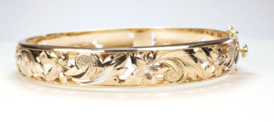 Antique Deco 1920'S Diamond Bangle Bracelet 13KY Gold 7.25'' ID 10.32 MM Width