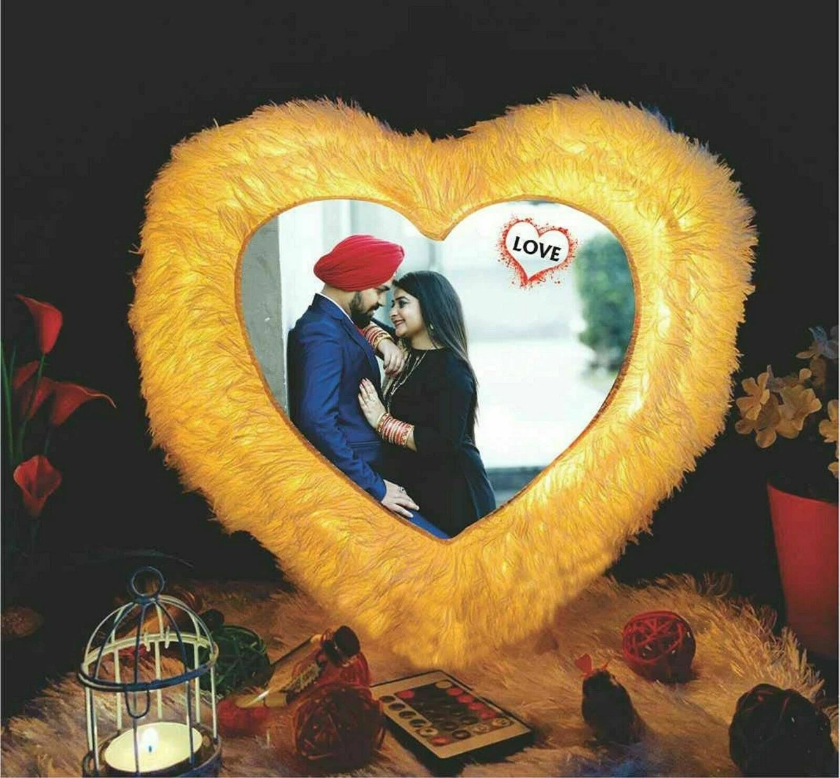 Customized heart pillow top