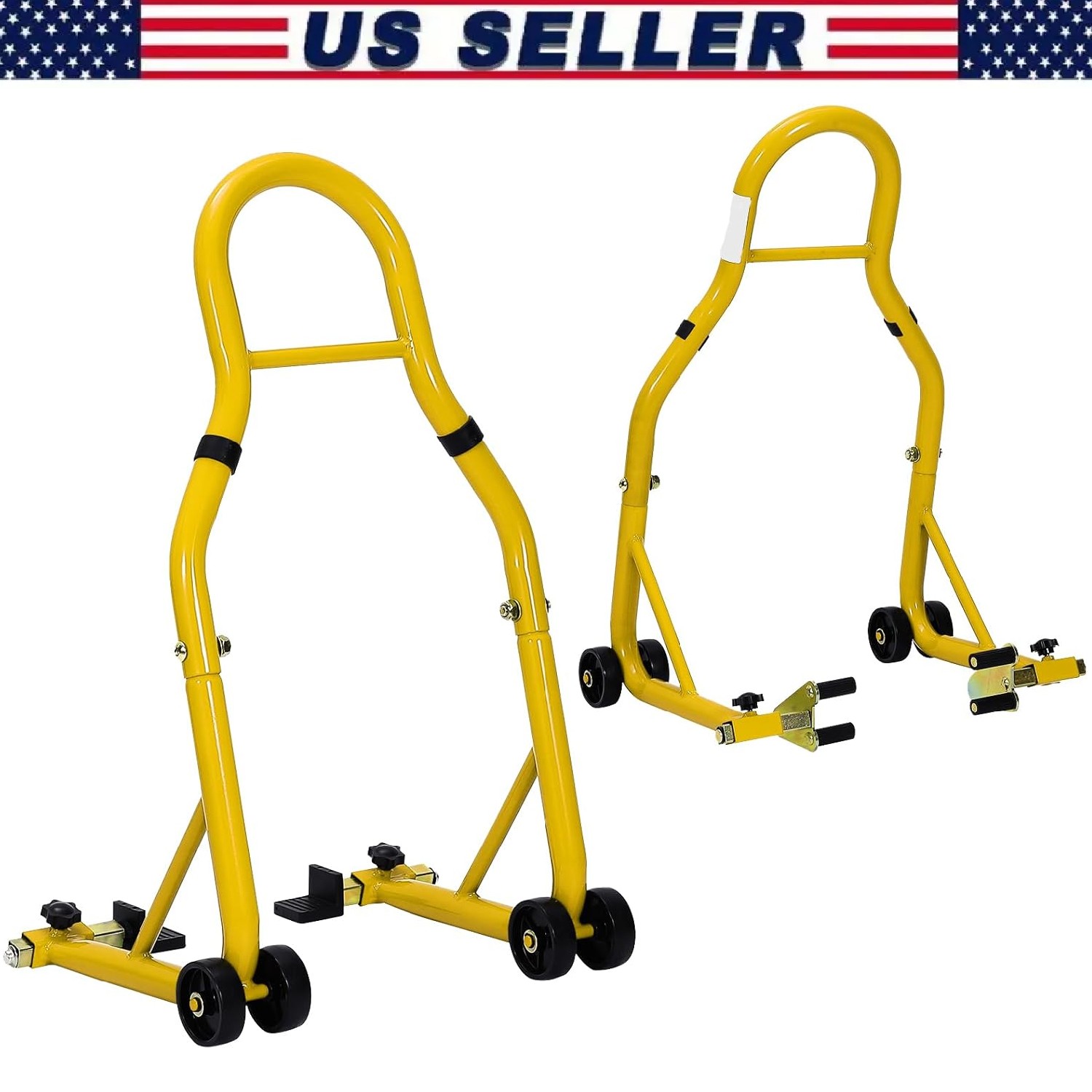 Heavy Duty Motorcycle Bike Stand Front & Rear 900Lbs Combo Paddock Swingarm Lift