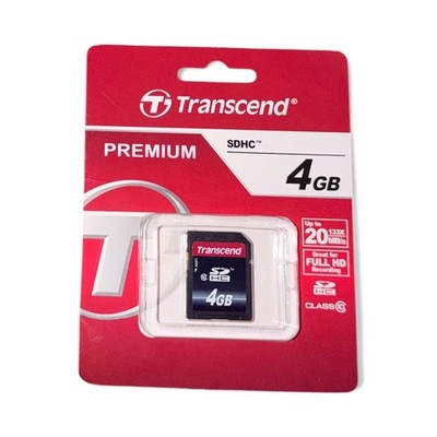 Transcend SD Card 4GB Memory Digital File Storage Full HD Video Camera Class 10