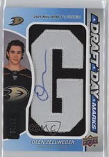 2024-25 Upper Deck SP Game Used Draft Day Marks 30/35 Olen Zellweger Auto 10no