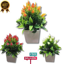 2PCs Artificial Faux Plants Tree In Pot Garden Home Indoor Outdoor Office