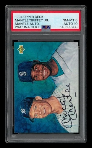 1994 Upper Deck: Mantle, Griffey Jr. Mantle Auto PSA 8 NM-MT AUTO 10