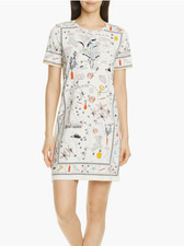 NEW TORY BURCH T-shirt dress short Sleeve Poetry of things Sizes M L NWT
