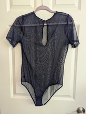 Victorias Secret Sheer Navy Mesh Bodysuit - Women Intimates Size Medium
