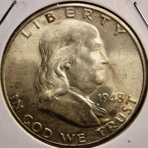 1948-D Silver Franklin Half Dollar 50c — Doubled Die FS-801!