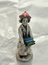 Hudson Pewter Villagers #5638 Paula (school girl carrying books) EUC comes w/box