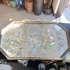 Vintage Metal Convex Glass Frame Mary Jesus Religious 25th Anniversary Foil Art — photo 1