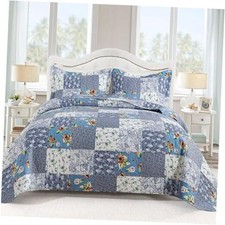 King Size Quilt Set - Reversible Floral King King 98"  106" Floral-plaid