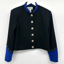Vintage BMW Designs Ft Worth Texas Cropped Wool Jacket Small Studded Western USA