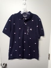 Nautica Men's Classic-Fit Performance Deck Polo Shirt, Navy Sea, Medium