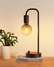 Industrial Table Lamp for Bedroom, Fully Dimmable Modern Bedside Lamps with 2700